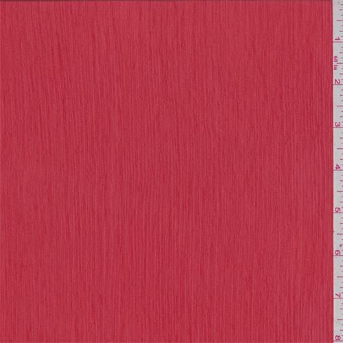 Bright Red Crinkle Chiffon