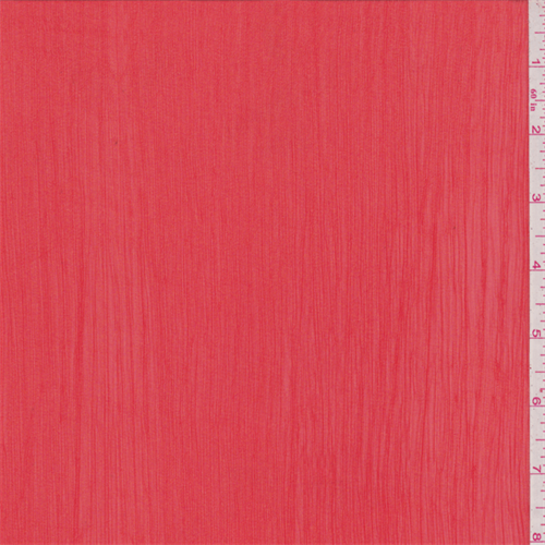 Fire Red Crinkle Chiffon