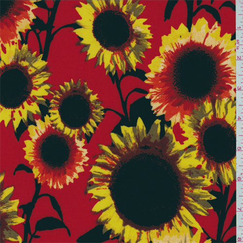 sunflower jersey knit fabric