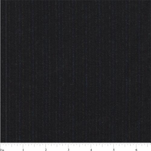 *3/4 YD PC--Black Stripe Wool Suiting