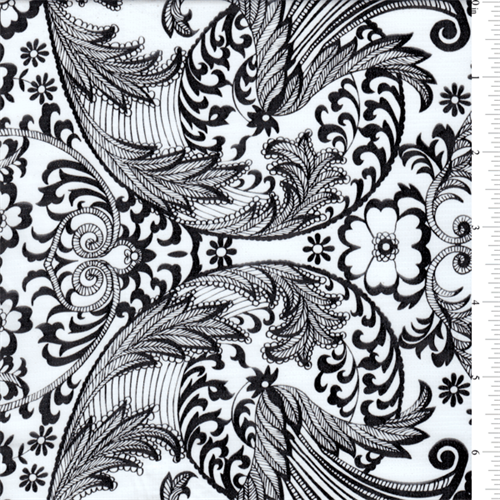 Black Floral Oilcloth