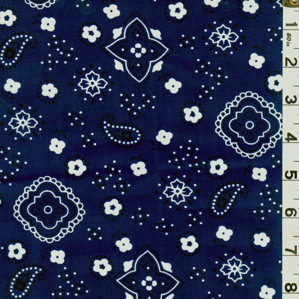 Navy Bandana Print - 15 YARD BOLT FP0603