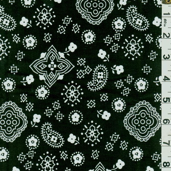 Black Bandana Print - 15 YARD BOLT FP0609
