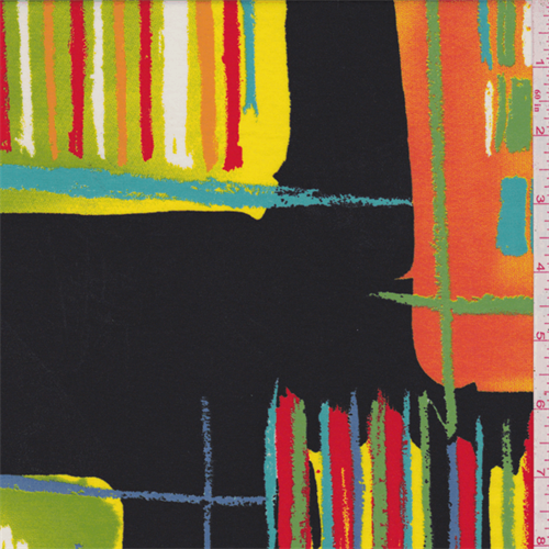 *3 YD PC--Black Multi Abstract Nylon