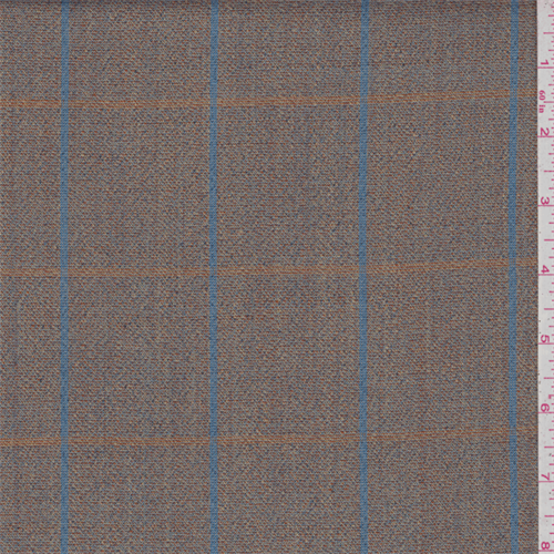 Pumpkin Brown Check Wool Suiting 34764 Fashion Fabrics
