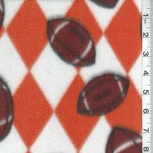 Orange/White Football Fleece Bolt MFP301-06