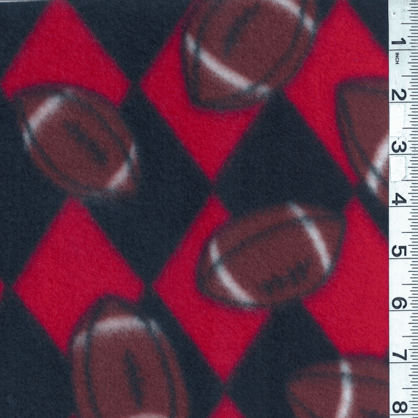 Black/Red Football Fleece Bolt MFP301-07