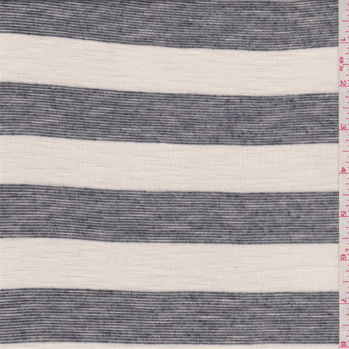 Ivory/Smoke Black Stripe Jersey Knit