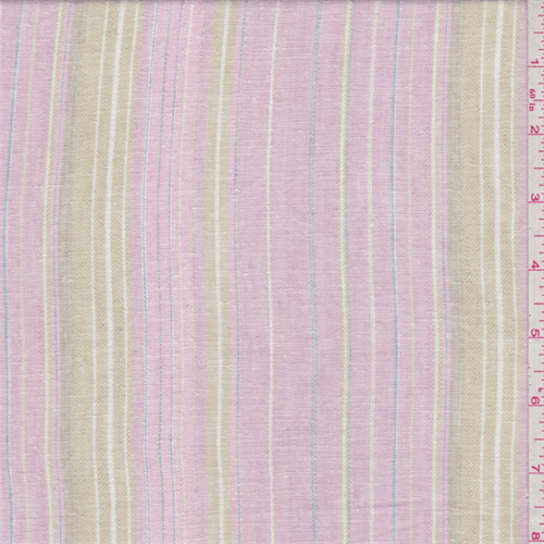 Pink/Tan Stripe Linen