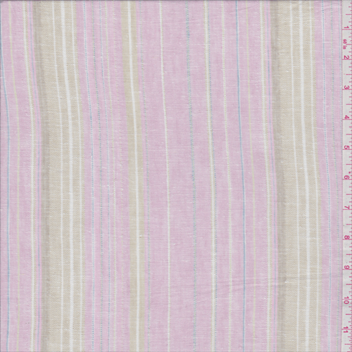 *2 5/8 YD PC--Pink Stripe Linen Look
