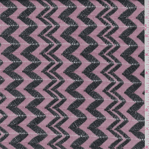 Dusty Pink/Black Chevron Sweater Knit