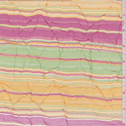 Fuschia/Gold Stripe Organza