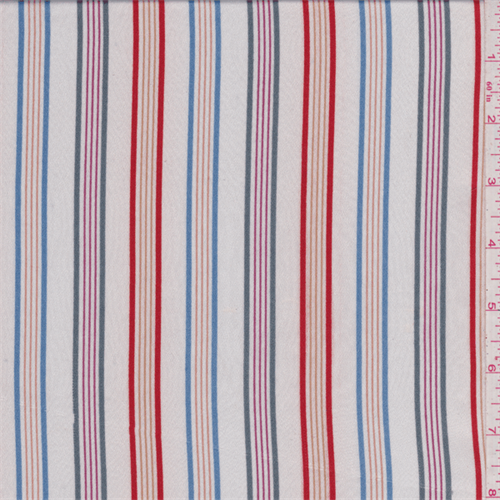 White Multi Stripe Charmeuse