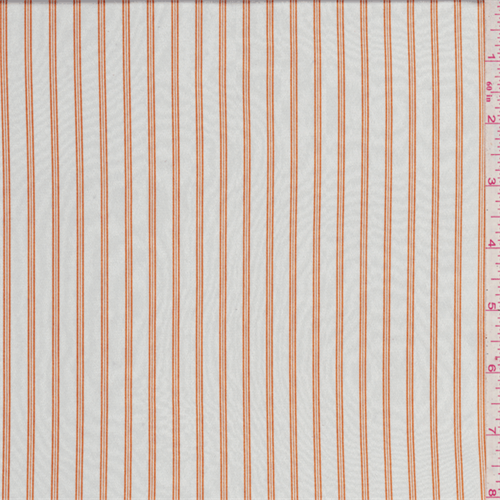 White/Orange Stripe Charmeuse
