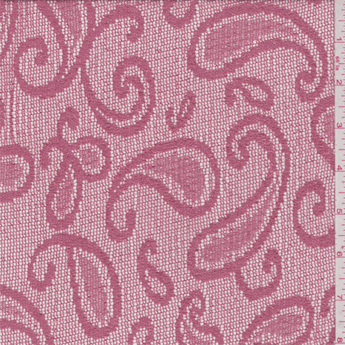 Salmon Red Paisley Crochet Lace