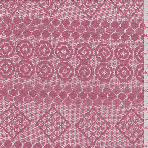 Dark Blush Pink Geometric Crochet Lace