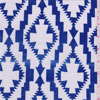 White/Royal Print Jersey Knit