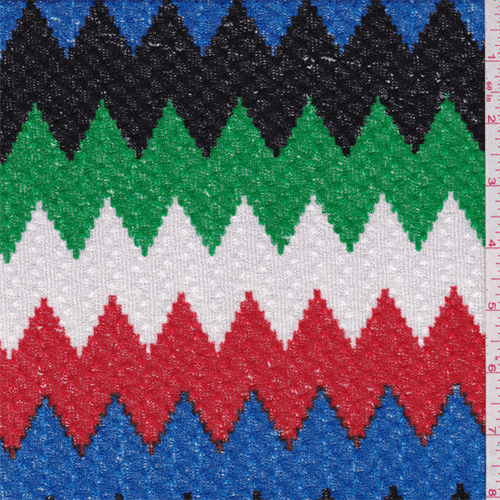 Blue Multi Chevron Sweater Knit