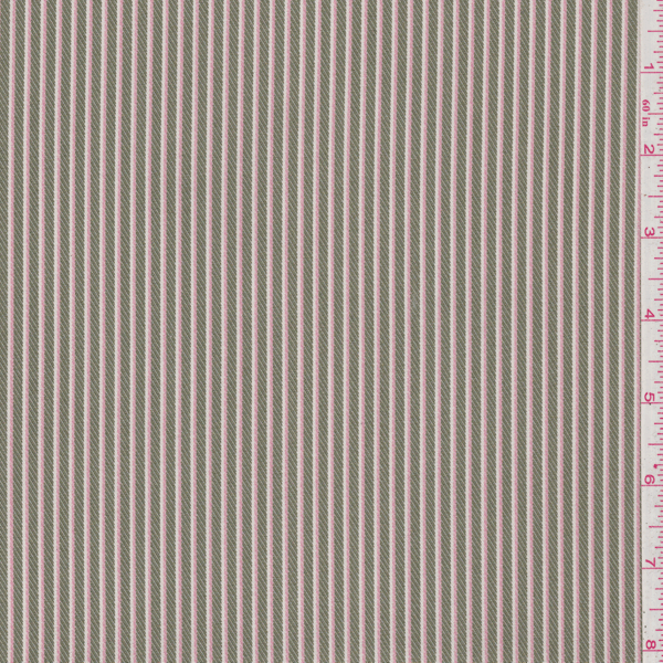 *2 5/8 YD PC--Olive Green/Pink Stripe Suiting