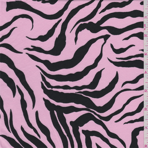 Pink/Black Zebra Jersey Knit - 38300 | Fashion Fabrics