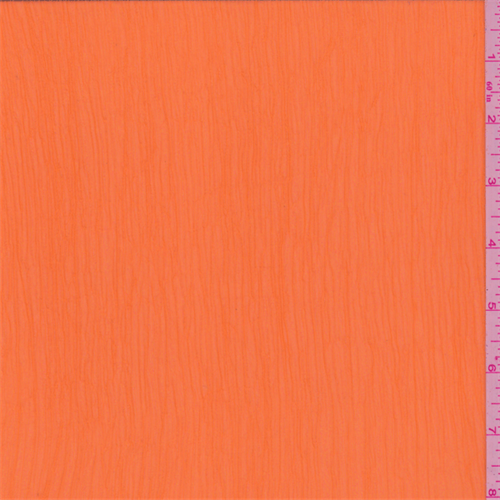 Neon Orange Crinkled Chiffon