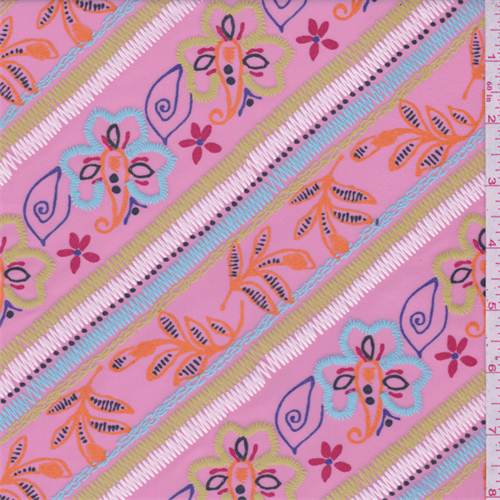 *2 3/4 YD PC--Creamy Pink Floral Swimwear