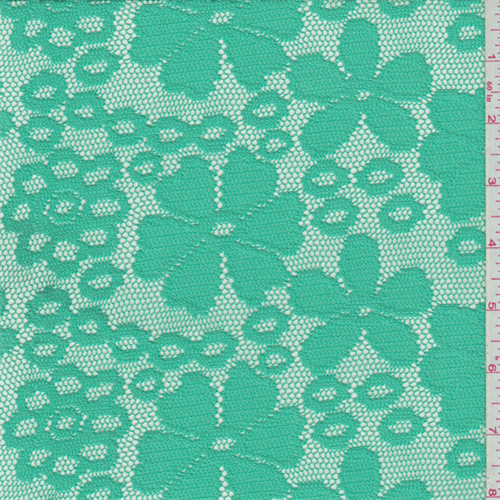 Aqua Green Floral Crochet Lace