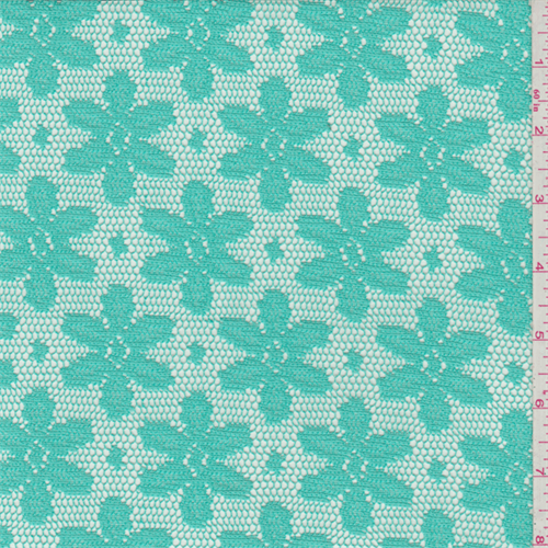 Aqua Green Daisy Crochet Lace