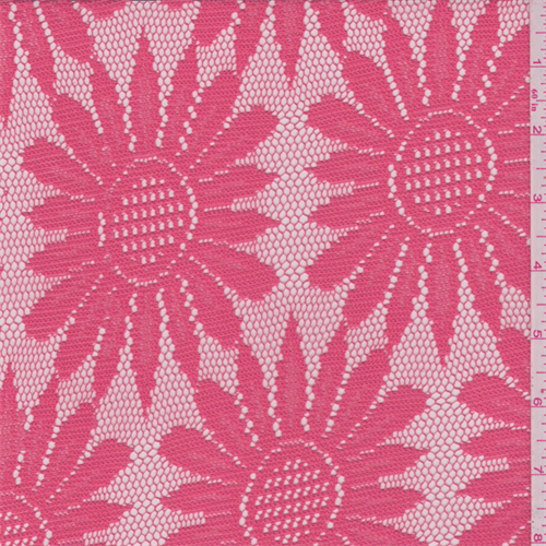 Coral Pink Floral Crochet Lace