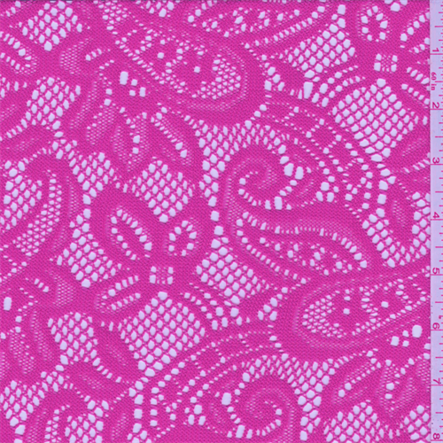 Hot Pink Paisley Crochet Lace