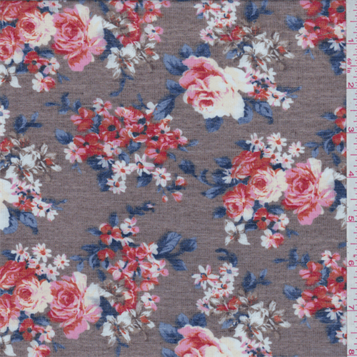*3 YD PC--Brown Floral Lawn