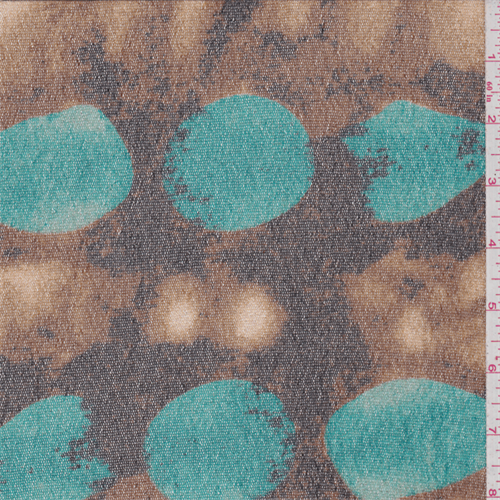 Brown/Teal Abstract Glitter Mesh