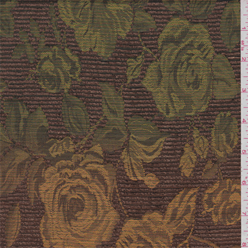 *2 YD PC--Brown Floral Brocade