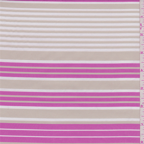 Rose Pink/Tan Stripe Shirting