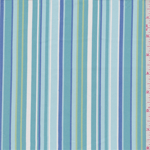 *3 YD PC--Ocean Blue Stripe Stretch Sateen
