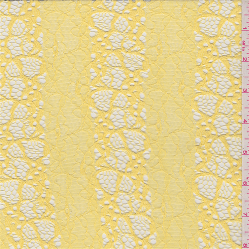 Bright Yellow Floral Stretch Lace