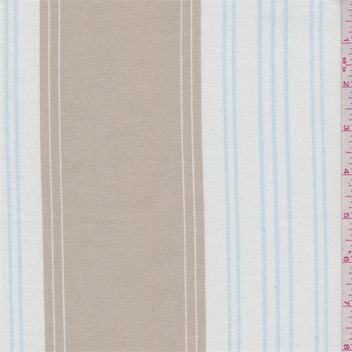 Shabby Chic Tan/White Stripe Twill