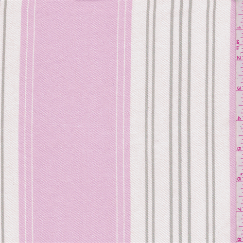 Shabby Chic Creamy Pink/Ivory Stripe Twill