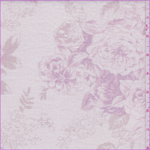 Shabby Chic Beige/Pink Floral Linen