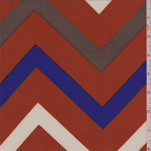 ITY Dark Orange Chevron Jersey Knit