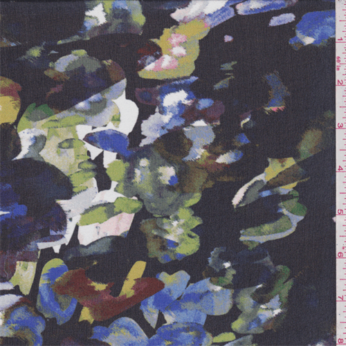 BLack Multi Floral Silk Chiffon