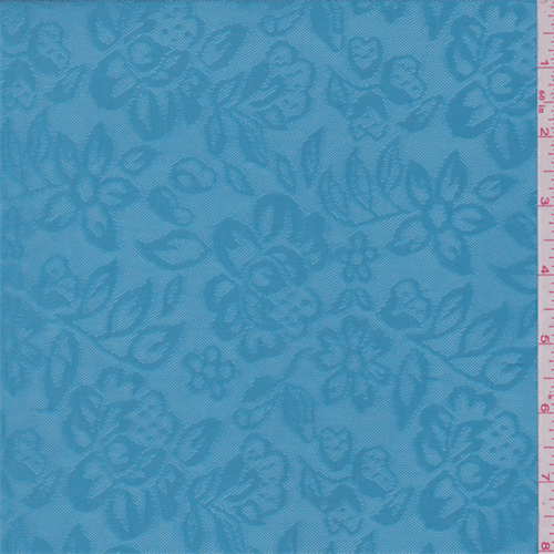 Turquoise Blue Tropical Floral Mesh