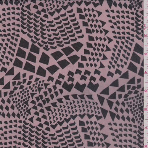 Dark Mauve Pink Geometric Chiffon