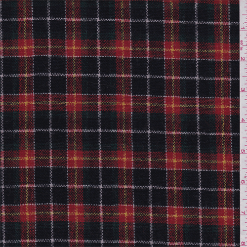 Navy/Red Plaid Tweed Suiting