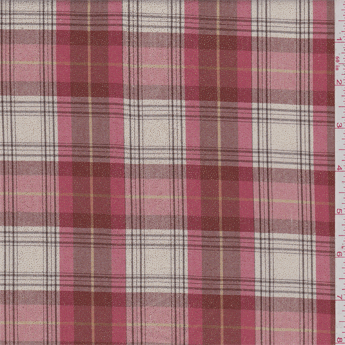 Ecru/Red Plaid Shirting