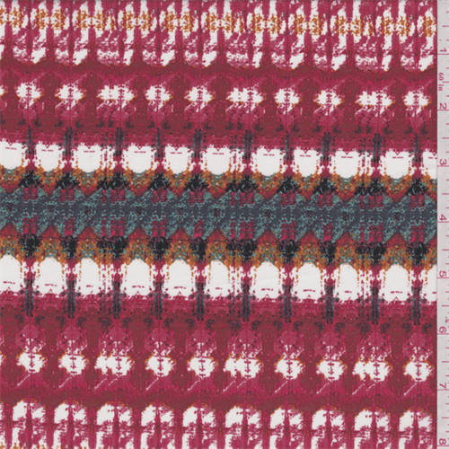 Soft Red Multi Print Crepe de Chine