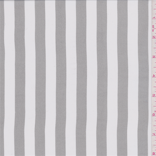 Sage Grey Stripe Chiffon