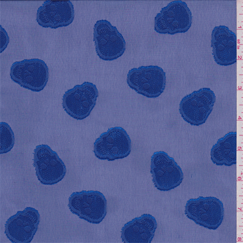 Cobalt Blue Skull Embroidered Chiffon