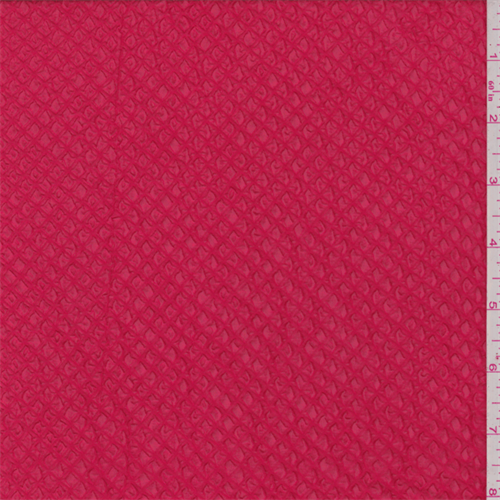Flame Red Puckered Chiffon
