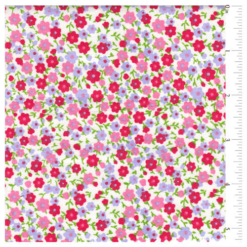 *3 3/8 YD PC--Red Multi Floral